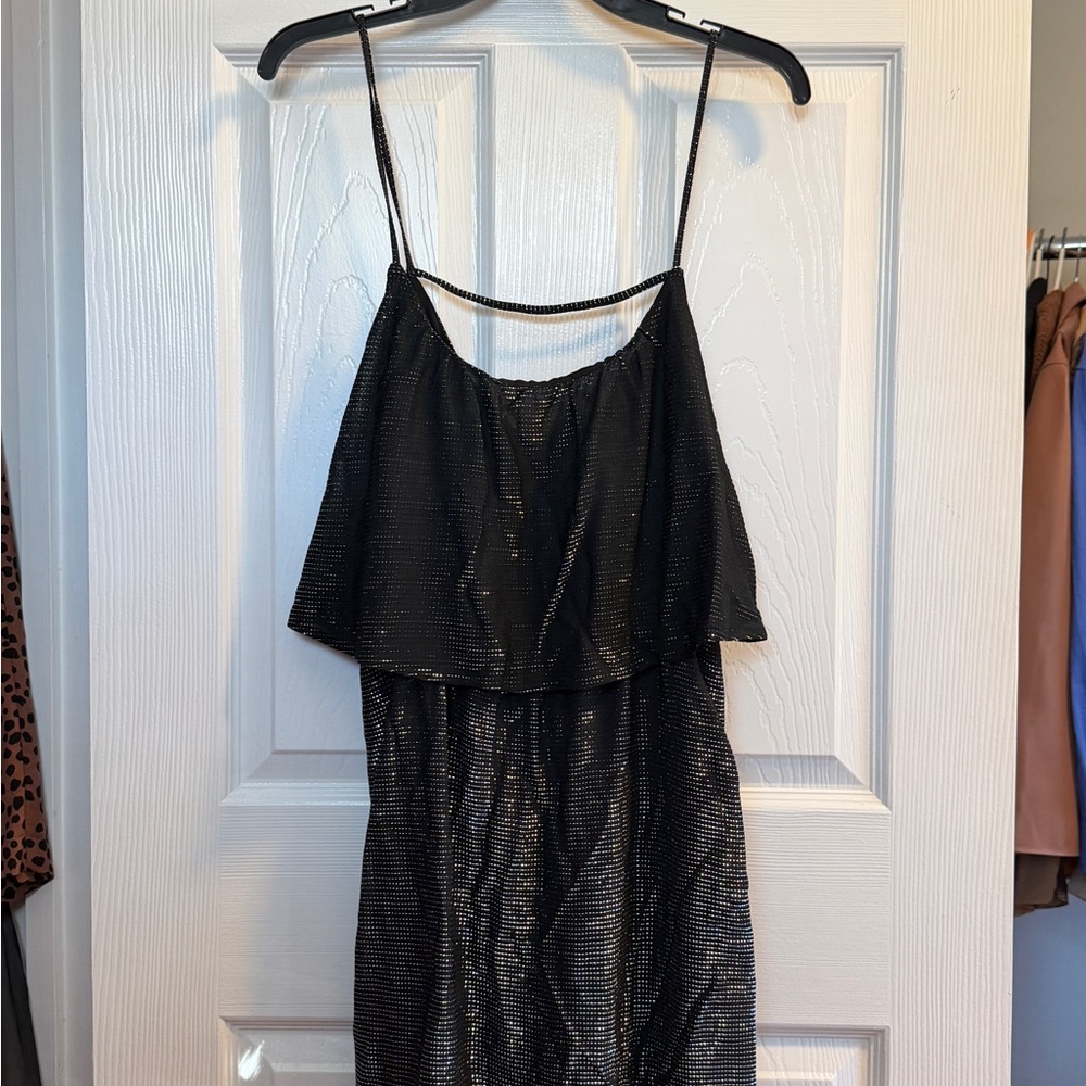 Black Metallic/Shimmer Strappy Dress